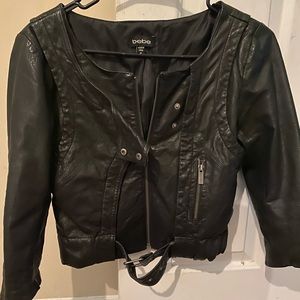 Leather Black bebe jacket never used